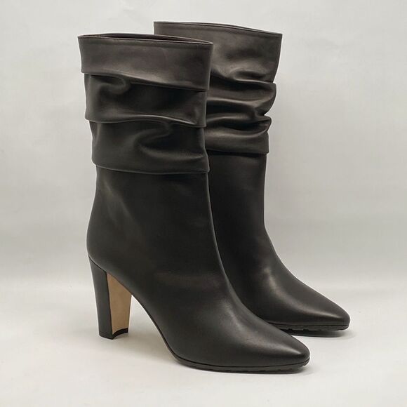 Manolo Blahnik Calasso 90MM Ruched Leather Boots size 38.5 - Picture 6 of 16